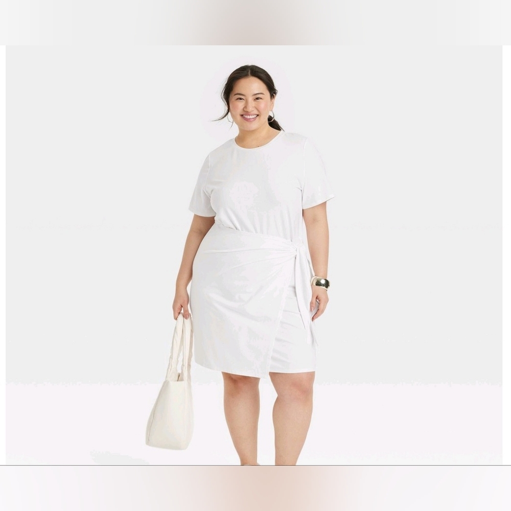 Short Sleeve Mini T-Shirt Wrap Dress NWT